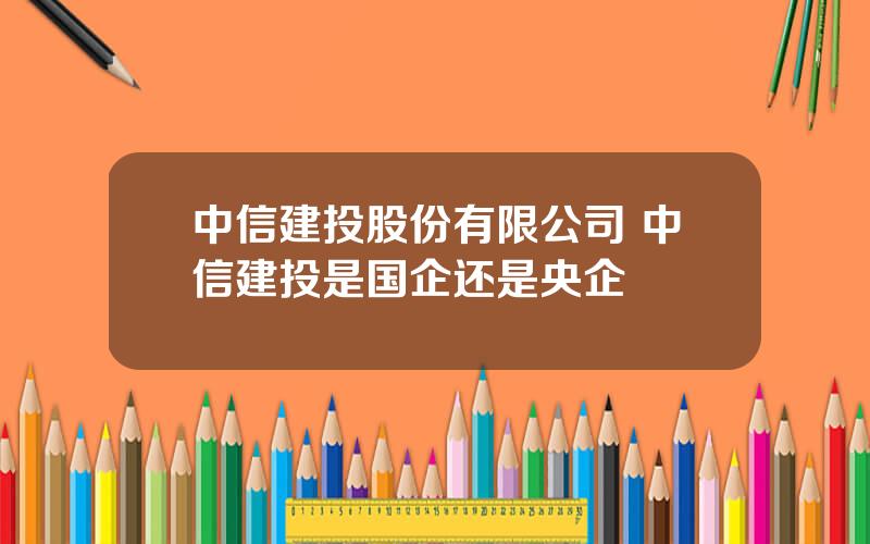 中信建投股份有限公司 中信建投是国企还是央企